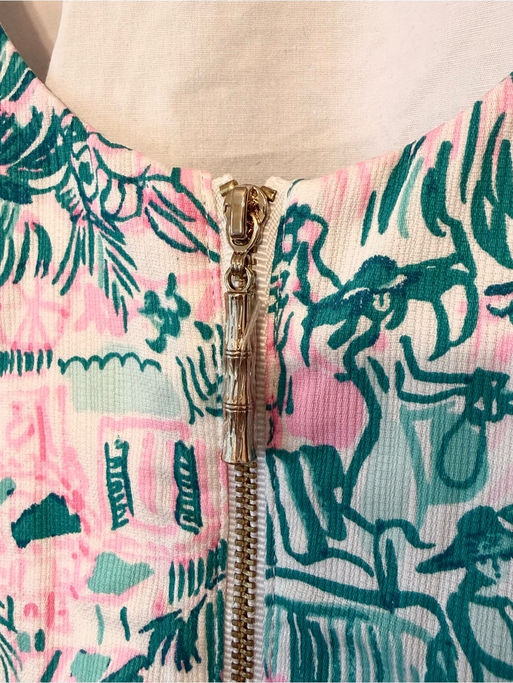 LILLY PULITZER Pink & Green Tropical Shift Dress | Sleeveless Resort Print - Picture 4 of 10